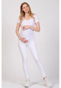 Resim Busa Hamile Alt Karın Destekli Skinny Kot Pantolon Beyaz-beyaz 