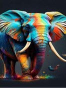 Resim Kırmızı Elmas Boyama Yeni Gelenler Renkli Fil Diy Tam Kare Yuvarlak Matkap Taklidi Nakı Çapraz Dikiş Kitleri Kanvas Tablo 57081126 