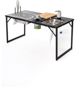 Resim Temoutdoor Smart Table Xl Akıllı Kamp Masası - Standart Donanım Siyah 