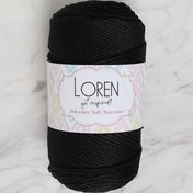Resim Loren Polyester Soft Macrame Siyah El Örgü İpi - LM040 - 34445 