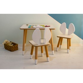 Resim Wooda Çocuk Mobilyası & Aksesuar Montessori Çocuk Aktivite Yaz - Sil Masa Ve Sandalye Takımı 