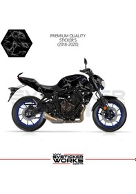 Resim Mt-07 2018-2020 Kaplama Sticker Şimşek Yıldırım Motor Kaplama Modeli Hazır Kit 2018-2020 Uyumlu Gri 