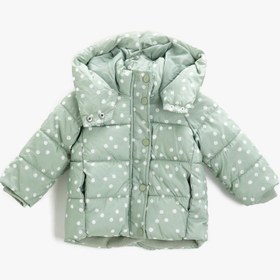 Resim Kız Bebek Puantiyeli Kapüşonlu Anorak Mont 
