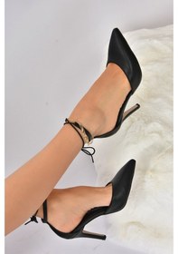 Resim Fox Shoes Siyah Sivri Burun Kadın Topuklu Ayakkabı K404810209 