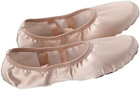 Resim BESPORTBLE 1 çift bale dans ayakkabısı, yumuşak tabanlı, kız bale egzersiz ayakkabısı, ipek saten jimnastik, yoga ayakkabısı, anti bale terliği, dans performansı, beden 33, ten rengi 