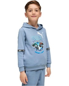 Resim Puma X Hot Wheels Graphic Mavi Unisex Çocuk Sweatshirt Mavi 