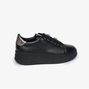 Resim Greyder 59121 Kadın Siyah Çelik Hakiki Deri Sneaker Ayakkabı 