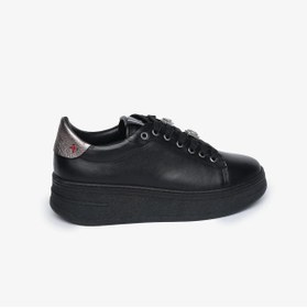 Resim Greyder 59121 Kadın Siyah Çelik Hakiki Deri Sneaker Ayakkabı 