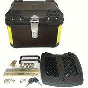 Resim 45 litre büyük depolama alanına sahip motosiklet bagaj seti, iki kask için su geçirmez ve dayanıklı iç astarlı alt plakalı sırt dayanağı, yazlık seyahat kamp ekipmanı yağmur kıyafeti kask saklama, böylece endişesiz sürüş yapabilirsiniz 