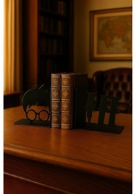 Resim Harry Potter Temalı Metal Kitap Tutucu 2 Li Set Dekoratif Film Figürlü Masa Üstü Aksesuar 