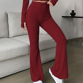 Resim Kadınların Zarif Zeytin Yeşili Yüksek Bel Geniş Pantolon - Esnek, Elastik Bel, Düz Kesim, Bahar/Yaz/Sonbahar için Rahat Uzun Pantolon, Rahat Giyim|Zarif Rahat Giyim|Esnek Kumaş 