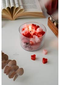 Resim Sevgililer Günü Özel Tasarım Kokulu Soya Wax Cam Bardak Kalp Hedi 001 