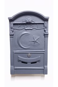 Resim USKUL DOKUM Döküm Posta Kutusu - Ay Yıldız Gri 