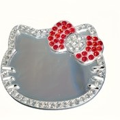 Resim Sanrio için for hello kitty El Tipi Ayna - Kırmızı Taş Detaylı Taşınabilir Kompakt Makyaj Aynası, Cilalı Metal Çerçeve, Doğum Günleri, Partiler, Sevgililer Günü, Cadılar Bayramı, Noel, Sevimli Ayna, Parti Aksesuarı, Eğlenceli Tasarım, Parıltılı Detaylar 