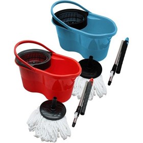 Resim 18lt---şirink--- Renkli Otomatik Dönerli Kova Mop Temizlik Seti 5468 