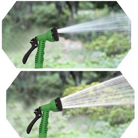 Resim Padalink 15 Metre Genişletilebilir Bahçe Hortumu, Yüksek Basınçlı Çok Amaçlı Araba Yıkama Seti, Yeşil Yeşil 