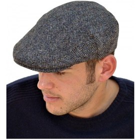 Resim Kışlık Kaşe Şapka Yün Düz Renk Spor London Kasket -füme Çizgili Koyu Gri 