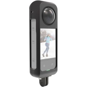 Resim Insta360 X3 Puluz Metal Koruyucu Kafe Teçhizat Konut Çerçevesi Yapışan Lens Filmi Siyah 