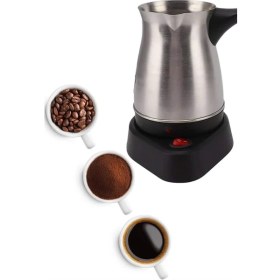 Resim Zero Land Ds-Derin Elektrikli Cezve 800 Watt Paslanmaz Çelik Türk Kahve Makinesi Saplı 