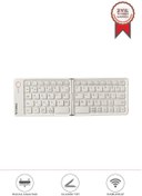 Resim Torima TK-08 Beyaz Kablosuz Katlanabilir Şarjlı Taşınabilir Mini Bluetooth Klavye 