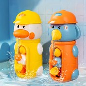 Resim 1 adet Sevimli Ördek Fil Banyo Oyuncakları Su Oyunları Suction Cup Waterwheel Banyo Oyunları Çocuklar için Doğum Günü Hediyesi 