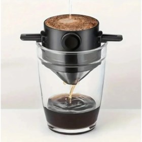 Resim Outdoor Kahve Demleme Filtresi Potu Pour Over Katlanır 