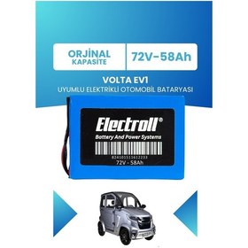 Resim Volta Ev1 Uyumlu Standart Kapasite Lifepo4 72v 58ah 