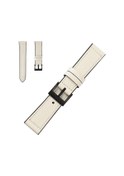 Resim 22 Mm Dikişli Dekorlu Deri Saat Kayışı - Beyaz Beyaz 