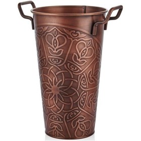 Resim The Mia Vazo - 30 Cm Galvaniz Vazo Şemsiyelik Bakır Renk 