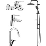Resim Artema Solid S Lavabo, Banyo, Eviye Batarya, Valtemo Tepe Duş Set 