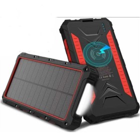 Resim Güneş Enerjili Wireless Özellikli 20000 mAh Solar Powerbank - 2+1 Çıkışlı 