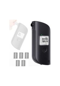 Resim Besthome1 Taşınabilir Yüksek Hassasiyetli Alkol Ölçer - 5 Ağızlık, Led Işık & Acil Durum, Siyah Siyah 