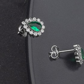 Resim LINTERNA 925 Ayar Gümüş Damla Zümrüt Model Küpe 
