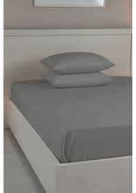 Resim %100 Pamuk Ranforce Premium Çift Kişilik Çarşaf Seti - Koyu Gri Koyu Gri 