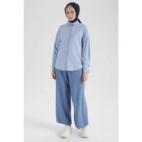 Resim Armine Trend Beli Lastikli Salaş Kesim Pantolon-Mavi 25YT236 