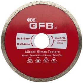 Resim Gfb 2382 Sürekli Turbo Elmas Mermer Granit Kesici 230 Mm 