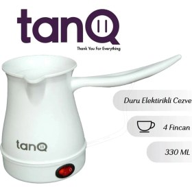 Resim Elektrikli Plastik Cezve, Pratik ve Şık Türk Kahvesi Makinesi, Beyaz Renk 