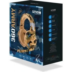 Resim Simex ARMY360 Işıklı Askeri Tipi Kablolu Işıklı Oyuncu Kulaklığı 