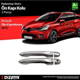 Resim S-Dizayn Renault Clio 4 Sporttourer Krom Kapı Kolu 2 Kapı 2012 Üzeri 
