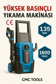 Resim CMC Tools 135 Bar Yüksek Basınçlı Yıkama Makinesi 1600 W 220 V – Bahçe & Araç Temizliği 