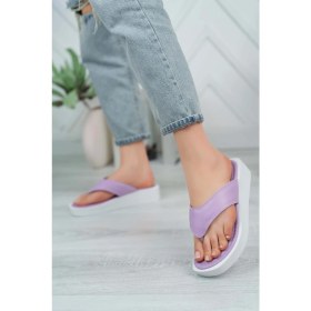 Resim Freemax Kadın Hafif Esnek Poli Taban Parmak Arası Günlük Terlik PPL.5000 Lila 