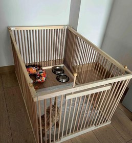 Resim Naturbird Ahşap Köpek Çiti 100x60x70 Cm Köpek Oyun Alanı, Evcil Hayvan Oyun Alanı, Köpek Çiti, Tavşan Çiti 