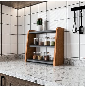 Resim Alpa Ev Mobilya 3 Katlı Çok Amaçlı Organizer Raf Makyaj, Banyo Ve Masa Üstü Düzenleyici Atlantik Çam - Antrasit 