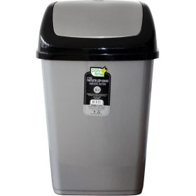 Resim Poly Time Polytime Sallanır Kapak Ofis Banyo Mutfak Bahçe Çöp Kutusu Kovası 2.5 Litre Gri 24X12X16 Cm 