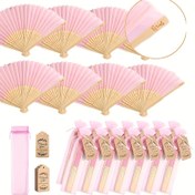 Resim 6/12/24 parça/set, pembe ahşap katlanabilir fan, hediye çantası ile teşekkür kartı seti, gelin için bambu elde tutulan katlanabilir fan, bekarlığa veda partisi düğün gelin duşu süslemeleri, nedimeler için bambu elde tutulan katlanabilir fan, bekarlığa veda partisi fotoğraf aksesuarları, nedime hediyesi düğün süslemeleri, mükemmel düğün hediyesi, düğün süslemeleri, partiler ve etkinlikler için harika, mükemmel yaz aksesuarları, kadınlar için katlanabilir fan 
