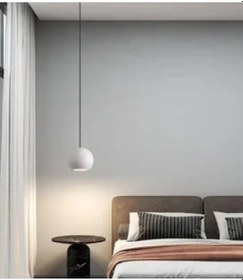 Resim Riolight Modern Beyaz 1xe27 Duylu Yatak Başı Metal Tekli Sarkıt A Beyaz 