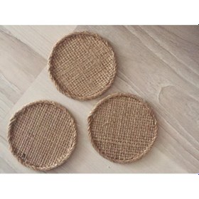 Resim Toptan Yuvarlak Jüt Kanaviçe Hasır Magnet, Hasır Jüt Taban 