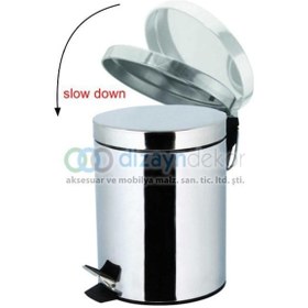 Resim 12 Lt Pedallı Yavaş Kapanır Paslanmaz Frenli Çöp Kovası 