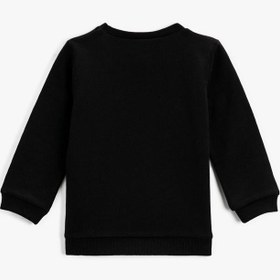 Resim Erkek Bebek Mickey Mouse Baskılı Sweatshirt Bisiklet Yaka Lisanslı 