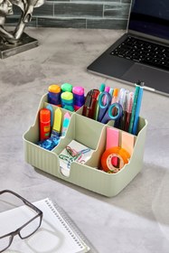 Resim HopeWay Home Line 6' Bölmeli Çok Amaçlı Masa Üstü Düzenleyici Kalemlik -takı- Makyaj Organizeri 